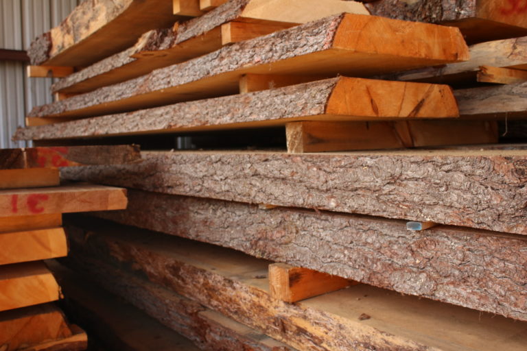 3" Thick Raw Double Live Edge Slabs Heartwood Log & Lumber, LLC